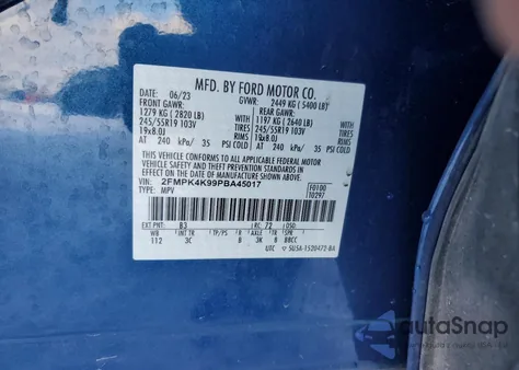 2023 Ford Edge Titanium from USA, damaged, VIN 2FMPK4K99PBA45017